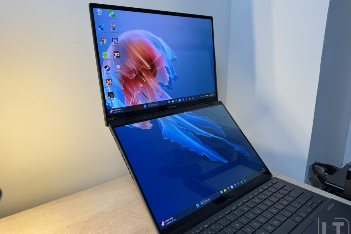 Asus Zenbook Duo - Vue des deux écrans