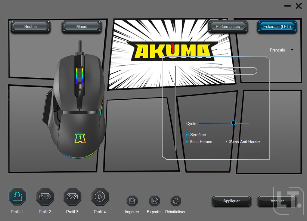 Leveltech logiciel souris gaming Akuma Otaku M05 2