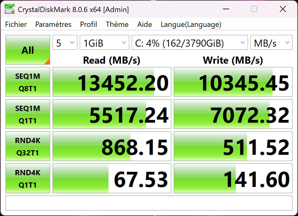 CrystalDiskMark TItan 18HX