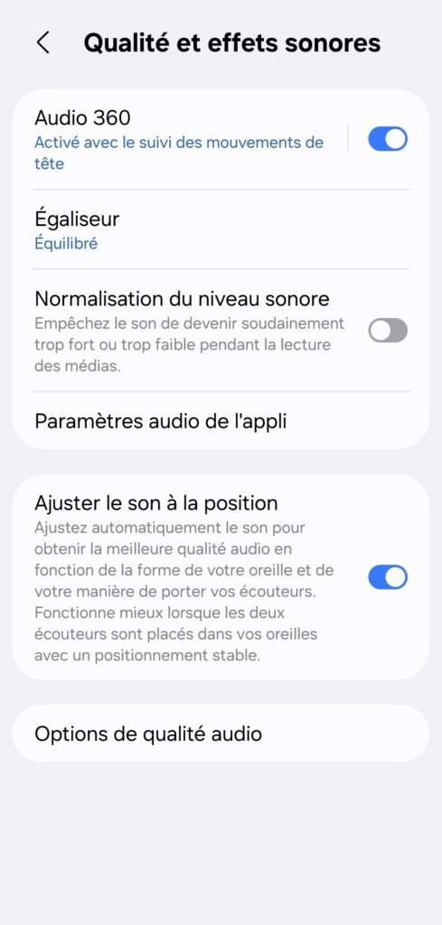 Paramètres des BUDS4