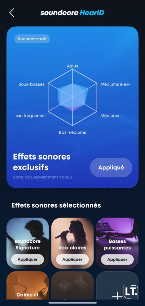 Application Soundcore HearID (égaliseur)
